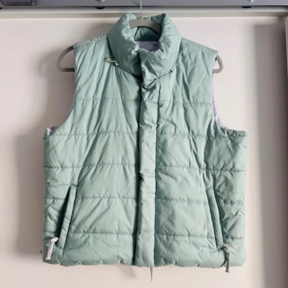 Y2K Ralph Lauren mint green puffer vest - size large